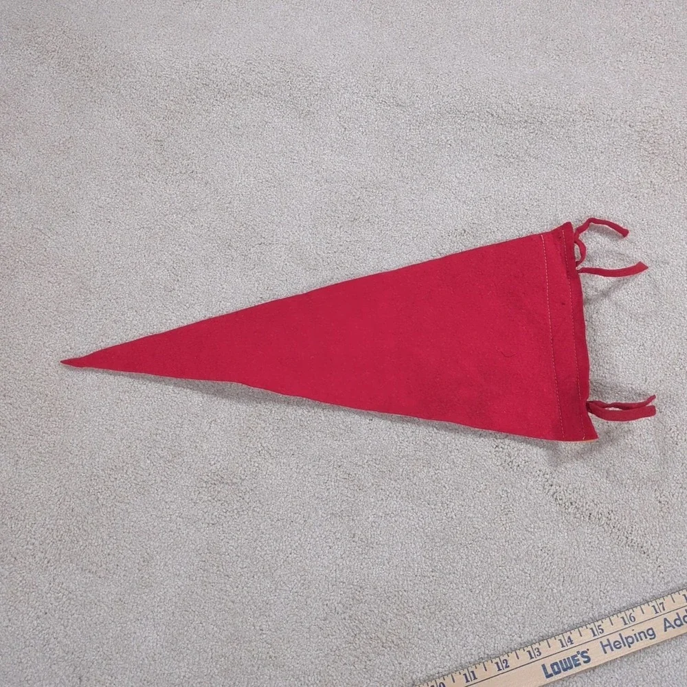 Red The Cascades Jackson Michigan MI Felt Pennant Vintage Travel Souvenir 40s 50